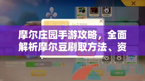 摩尔庄园手游攻略，全面解析摩尔豆刷取方法、资源管理高效技巧及避免浪费策略