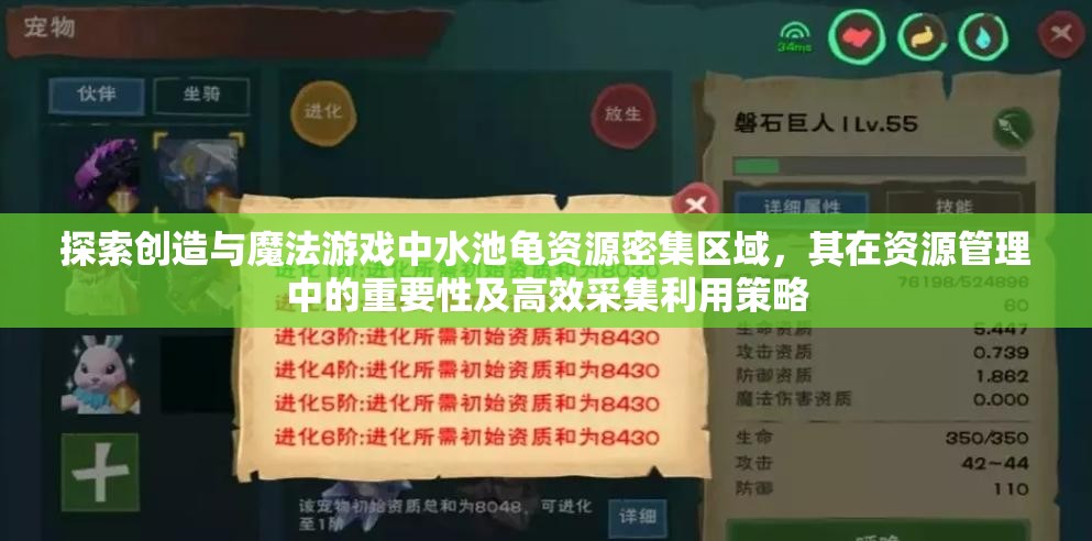 探索创造与魔法游戏中水池龟资源密集区域，其在资源管理中的重要性及高效采集利用策略