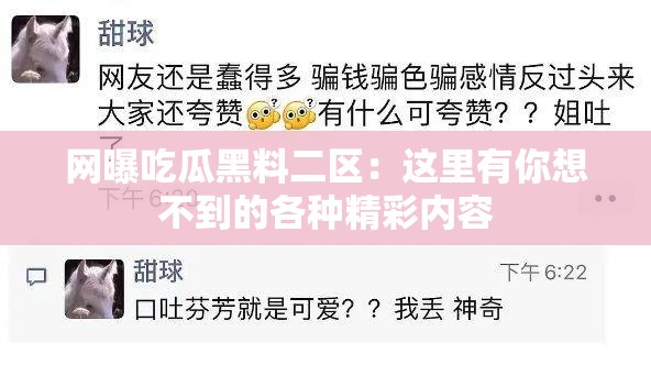 网曝吃瓜黑料二区：这里有你想不到的各种精彩内容