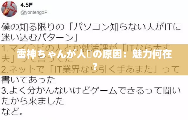 雷神ちゃんが人気の原因：魅力何在？