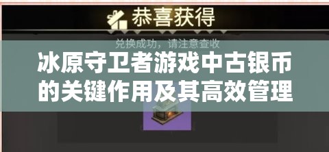 冰原守卫者游戏中古银币的关键作用及其高效管理策略