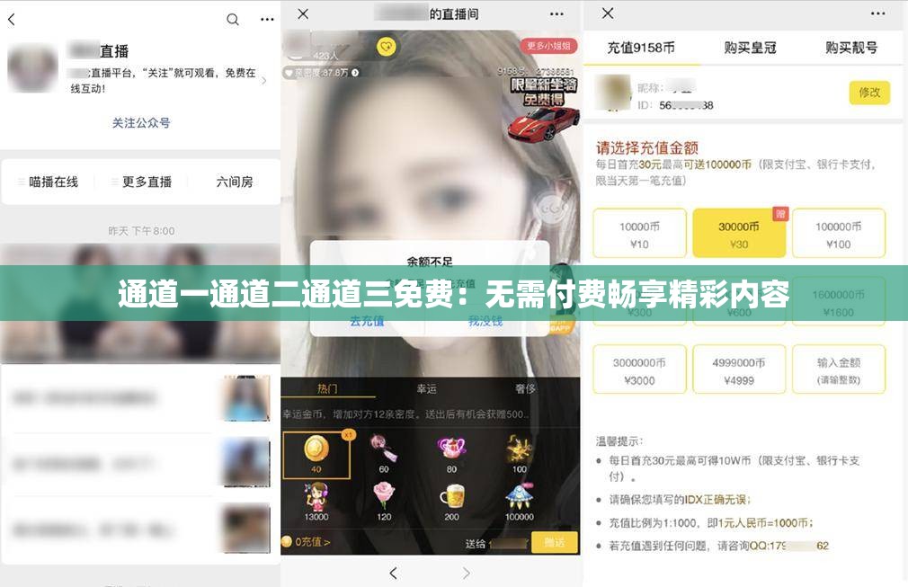 通道一通道二通道三免费：无需付费畅享精彩内容