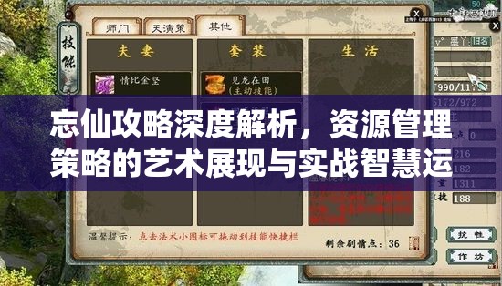 忘仙攻略深度解析，资源管理策略的艺术展现与实战智慧运用