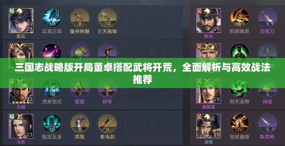 三国志战略版开局董卓搭配武将开荒，全面解析与高效战法推荐