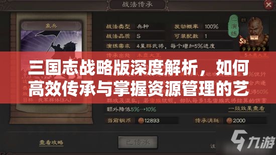 三国志战略版深度解析，如何高效传承与掌握资源管理的艺术