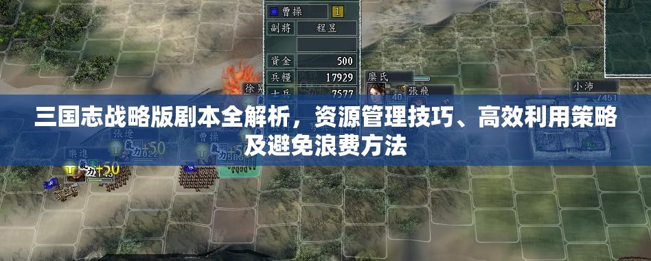 三国志战略版剧本全解析，资源管理技巧、高效利用策略及避免浪费方法