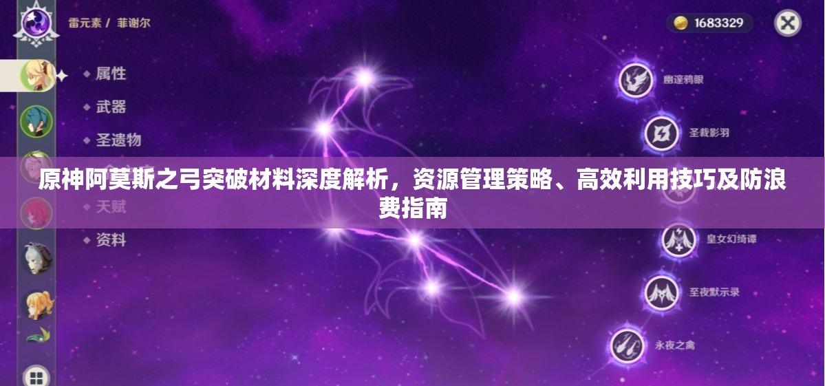 原神阿莫斯之弓突破材料深度解析，资源管理策略、高效利用技巧及防浪费指南