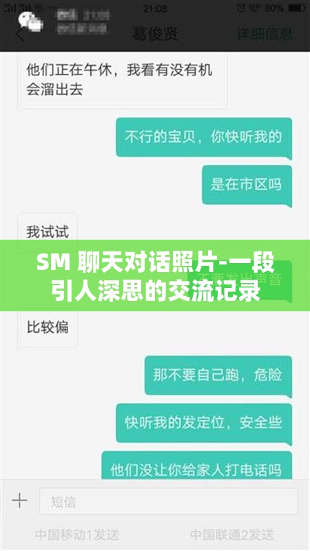 SM 聊天对话照片-一段引人深思的交流记录