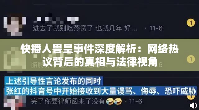 快播人兽皇事件深度解析：网络热议背后的真相与法律视角