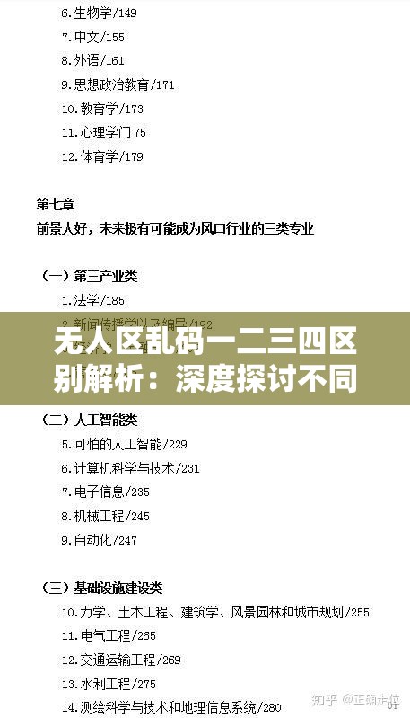 无人区乱码一二三四区别解析：深度探讨不同编码背后的秘密与应用场景