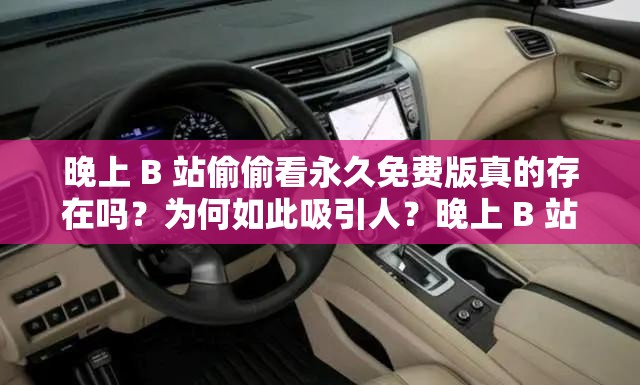 晚上 B 站偷偷看永久免费版真的存在吗？为何如此吸引人？晚上 B 站偷偷看永久免费版靠谱吗？用户体验究竟如何？想知道晚上 B 站偷偷看永久免费版有何特别之处？进来一探究竟