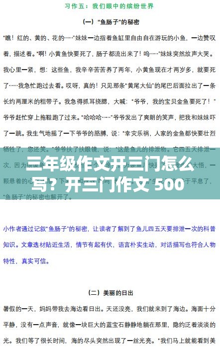 三年级作文开三门怎么写？开三门作文 500 字左右，写作技巧大揭秘