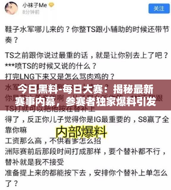 今日黑料-每日大赛：揭秘最新赛事内幕，参赛者独家爆料引发热议